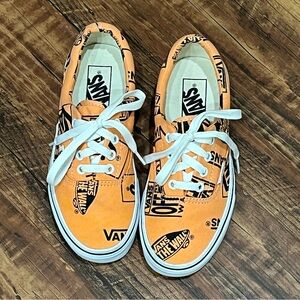 Women’s Orange and Black Vans Size 6 Sneakers